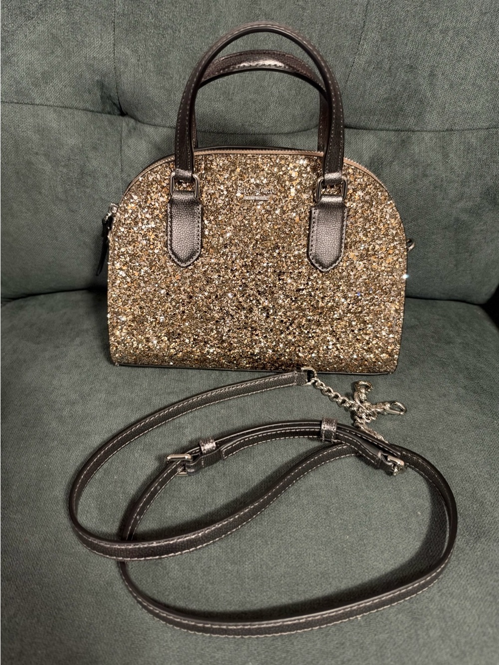 Kate Spade Laurel Way Reiley satchel in Gunmetal Glitter